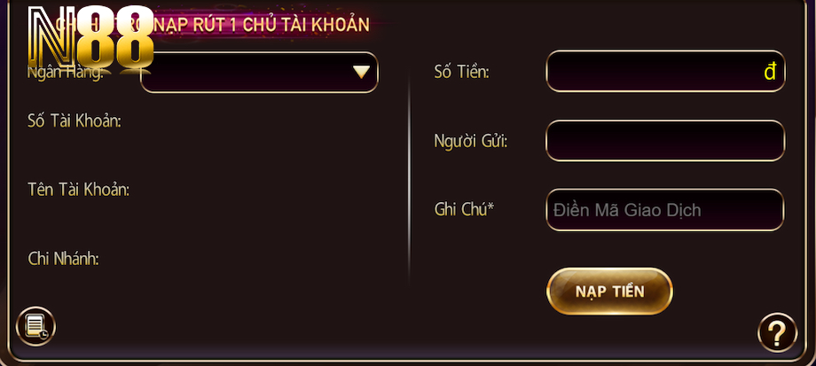 Rút tiền qua ngân hàng được nhiều người chơi sử dụng khi chơi game tại N88